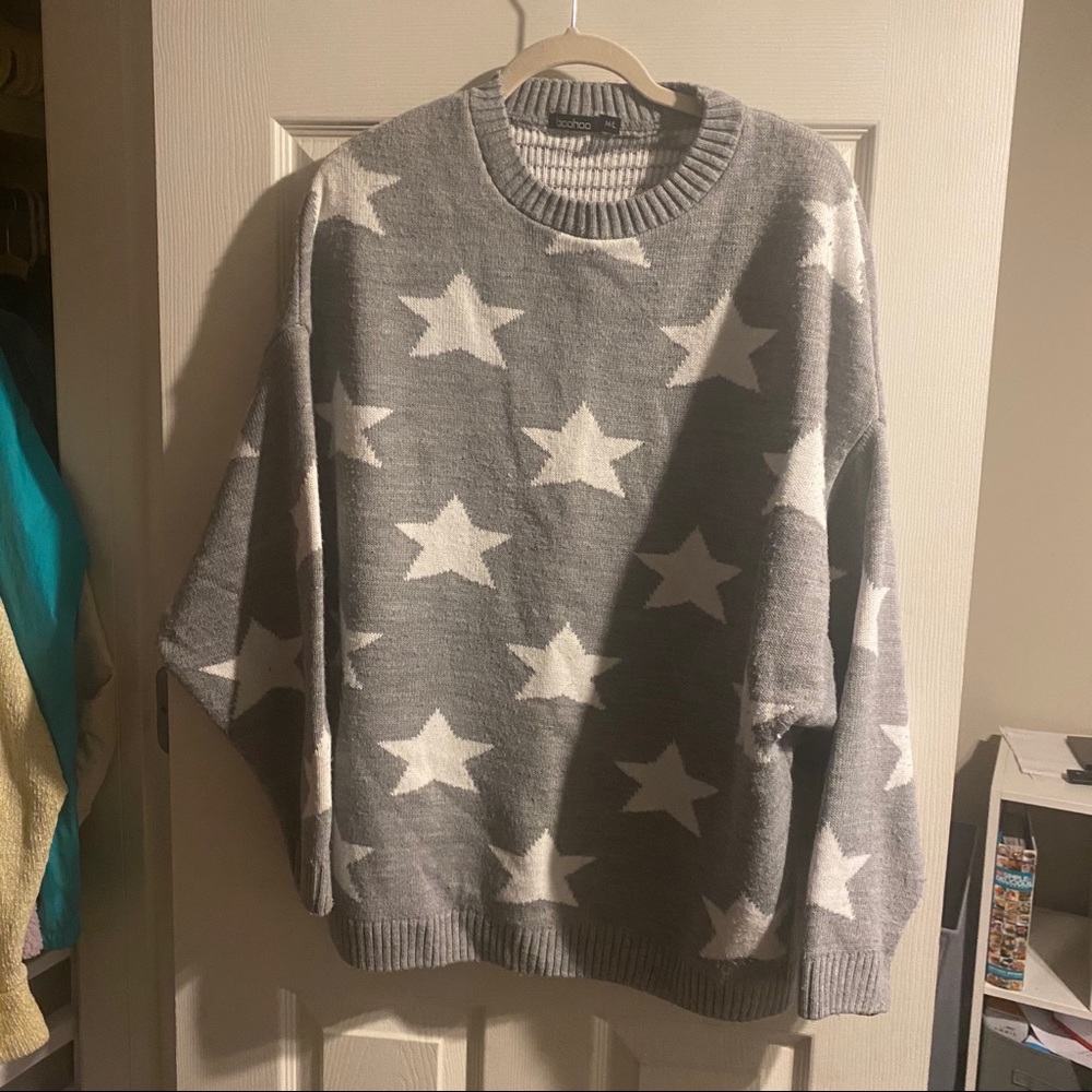 Boohoo Oversized Star Sweater
